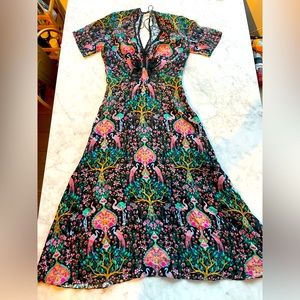 Sandro exotic animals silk print dress